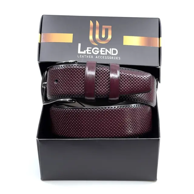 Μπορντό Ζώνη P.U. Leather 3,5 cm 2