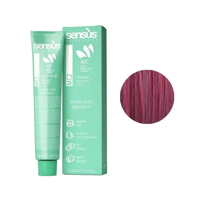Sensus MC2 Permanent Hair Color 7.755 Purple Blonde 100ml - (μόνιμη βαφή χωρίς αμμωνία βιολέ ξανθό)