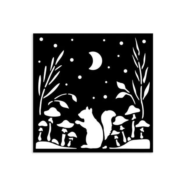 Thick Stencil Stamperia 12x12cm, Herbarium Silvae, Σκίουρος