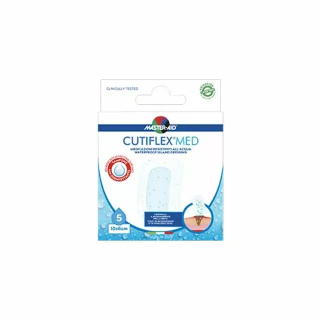 Master Aid Cutiflex Αυτοκόλλητες Διαφανείς & Αδιάβροχες Γάζες 10x6cm (6,7x3), 5 τεμάχια