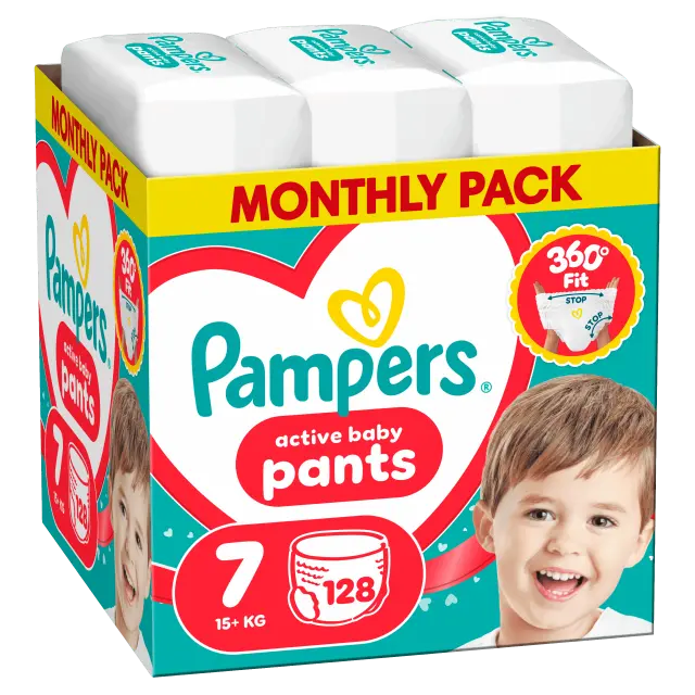 Pampers Pants πανα βρακακι Monthly Pack No7 17+kg 128 τμχ