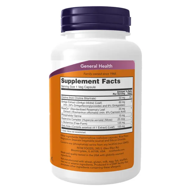 Now Foods Brain Elevate Veg Capsules 120 Veg Capsules 2