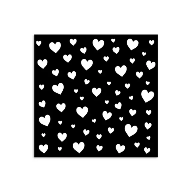 Thick Stencil 12x12cm, Stamperia,Timeless, Hearts