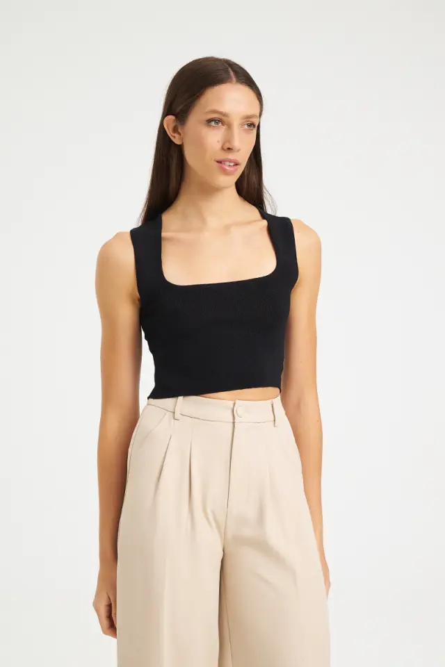 Πλεκτό Crop Top με Τετράγωνο Λαιμό LIMBO KNIT TOP - XS 3