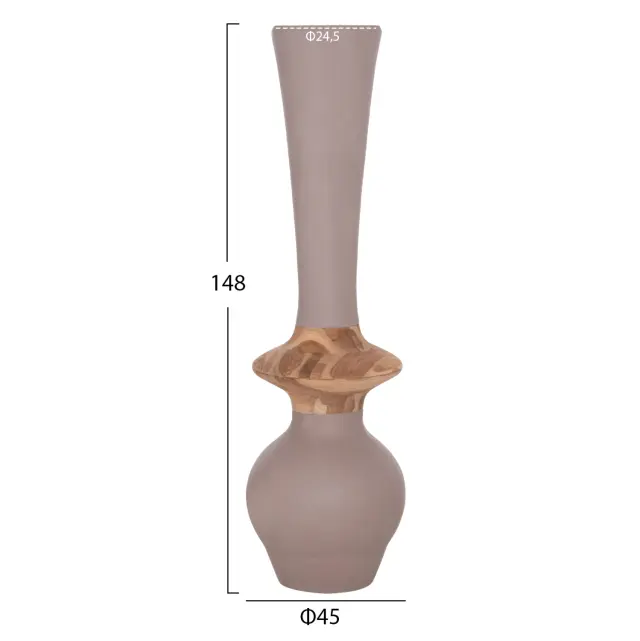 ΔΙΑΚΟΣΜΗΤΙΚΟ ΒΑΖΟ ΔΑΠΕΔΟΥ FB94660.05M FIBER CEMENT TAUPE--ΞΥΛΟ ΤΕΑΚ Φ45x143Υεκ 2