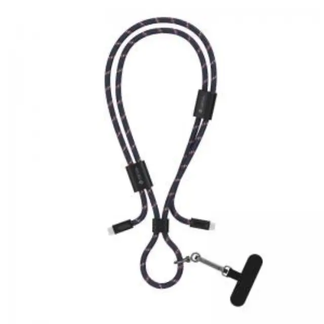 Καλώδιο Σύνδεσης USB 2.0 Devia EC428 Woven Adjustable Lanyard USB C σε USB C PD 60W 1.6m Cable Pro5 Σκούρο Μπλε N68615 2
