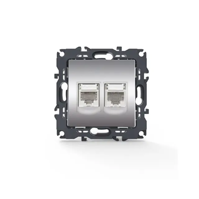 PRIME ΠΡΙΖΑ ΤΗΛΕΦΩΝΟΥ ΜΕ ΒΥΣΜΑ 1XRJ11 CAT3 IP20 & ΠΡΙΖΑ ΔΙΚΤΥΟΥ MAT ΑΛΟΥΜΙΝΙΟ ΜΕ ΒΥΣΜΑ 1XRJ45 CAT6 UTP IP20 / 1000113403