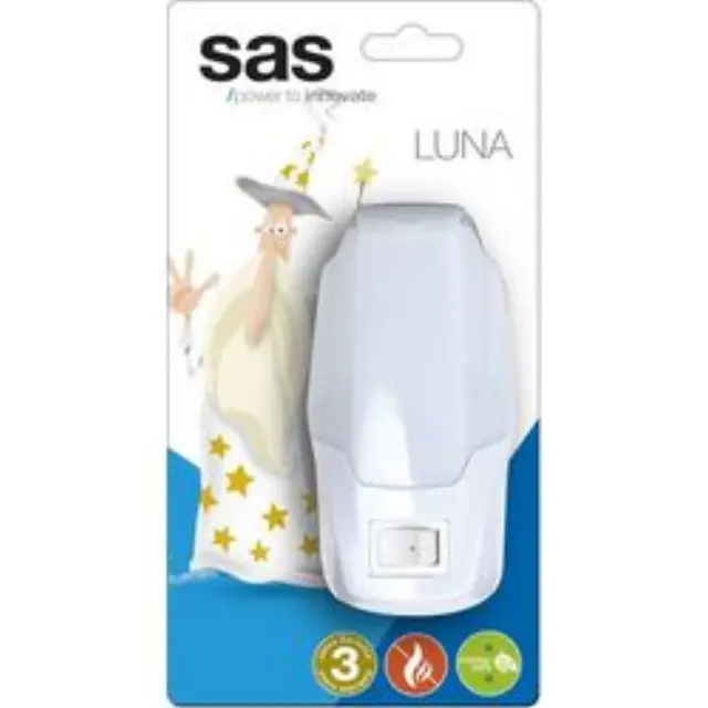 Φωτάκι Νυκτός LED SAS 100-15-133 με Διακόπτη, Λευκό