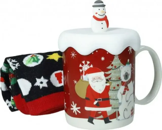 Snowman Porcelain Mug & Socks Set Σετ Κούπα Πορσελάνη & Κάλτσες