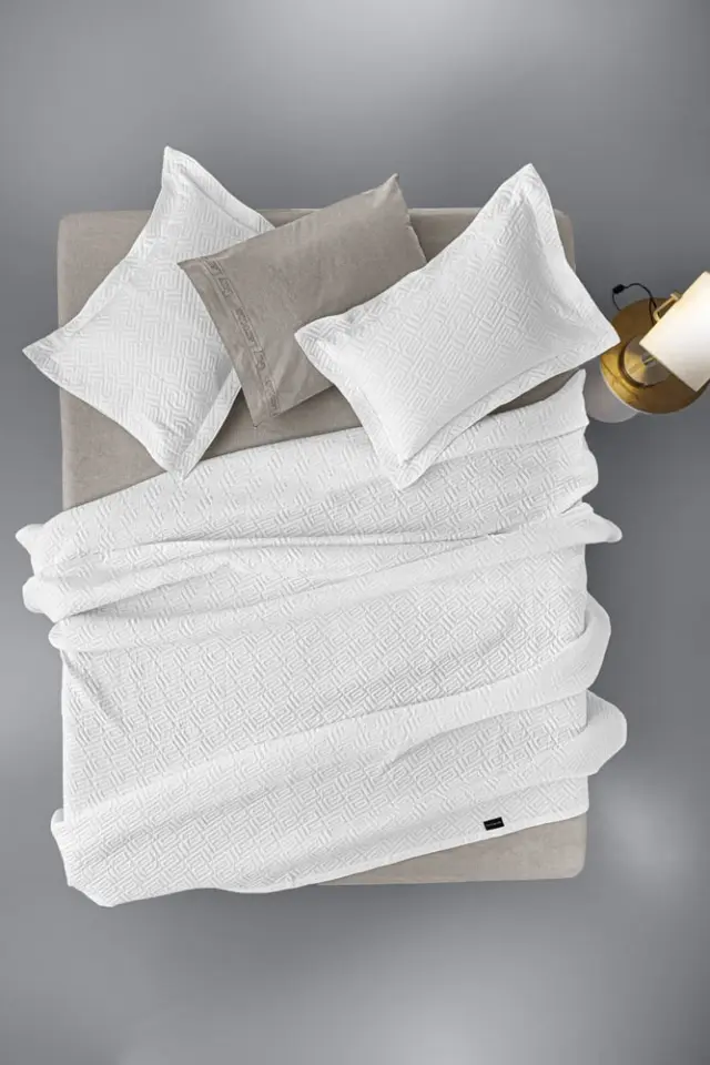 ΚΟΥΒΕΡΤΟΡΙΟ ΥΠΕΡΔΙΠΛΟ (245X260) PATTERN WHITE GUY LAROCHE 2