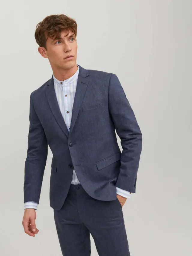 JPRRIVIERA LINEN BLAZER SLIM FIT SN Navy Blazer 2