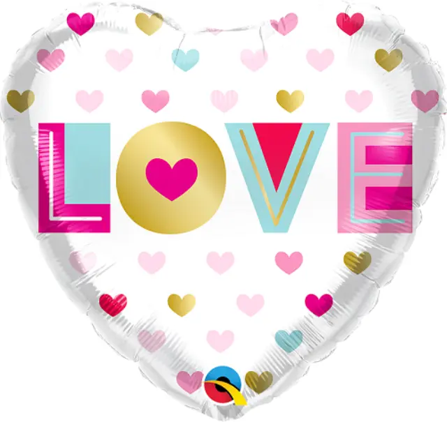 Μπαλόνι Φοιλ 18 Love Metallic Hearts / 46 εκ