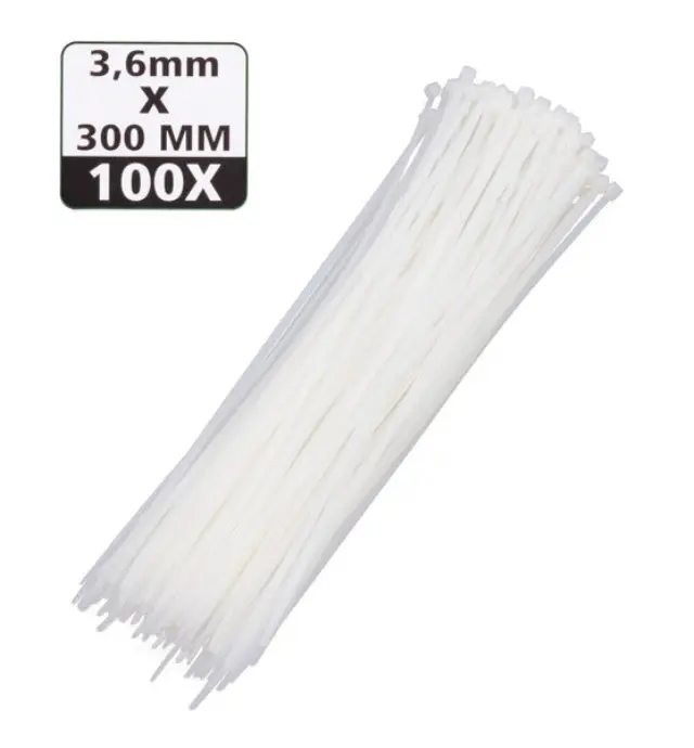 Cable ties 3.6 x 300 mm 100 pieces white