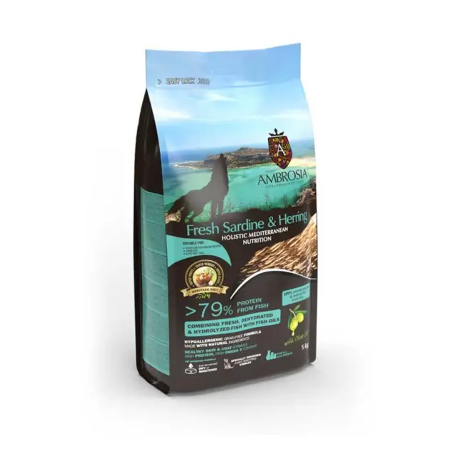 Ambrosia Mediterranean Diet Grain Free Puppy Sardine & Herring 1.5kg Μονόχρωμο