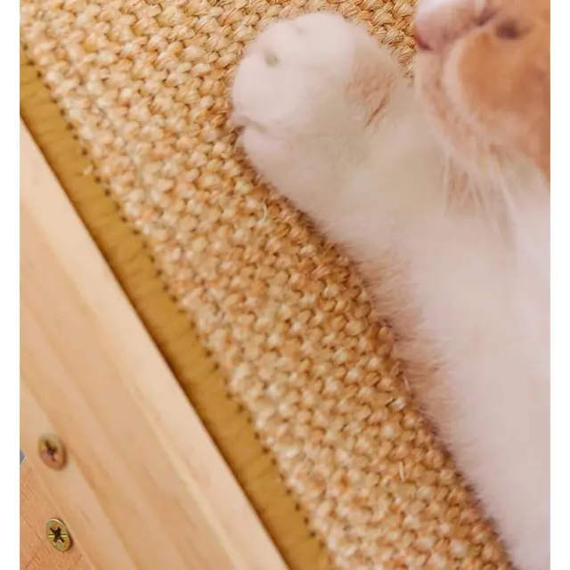 Ξύλινο Ονυχοδρόμιο-Κρεβάτι με Χαλάκι Scratcher 48x28x38/52cm 3