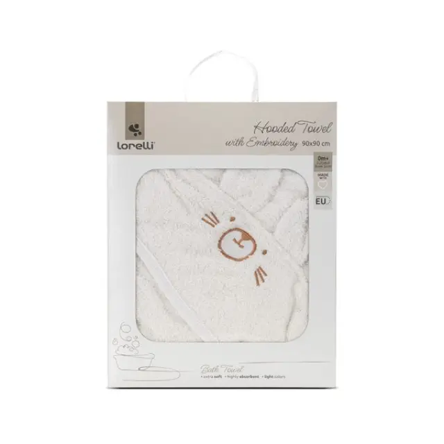 Lorelli Βρεφική Κάπα - Μπουρνούζι 90*90cm Με Κέντημα One Size White 10420090001 2