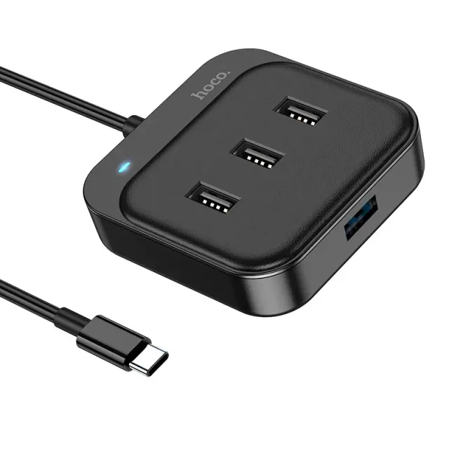 Hub USB-C Hoco HB31 Easy 4-in-1 με 1 x USB3.0 και 3 x USB2.0 Μαύρο 20cm 3