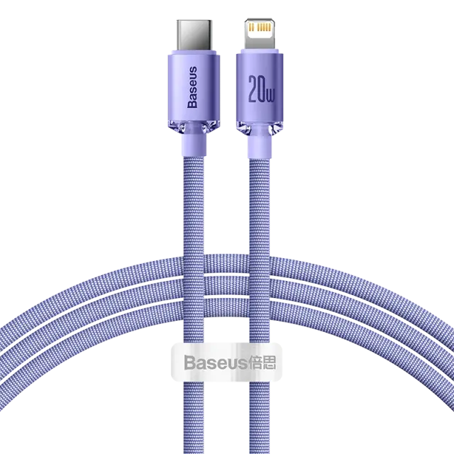 Baseus Data Cable Crystal Shine Type-C to Lightning 20W 1,2m Purple