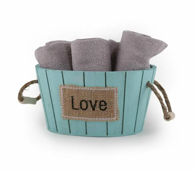 ΚΑΛΑΘΑΚΙ LOVE ME ΛΑΒΕΤΕΣ BAMB.30Χ30 ΣΕΤ 5ΤΜΧ 725-GREY - NEF NEF