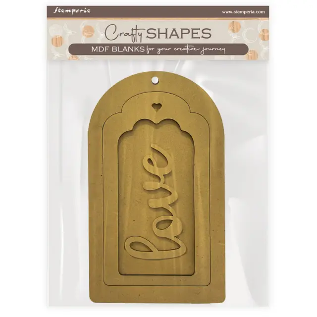 Διακοσμητικά σχέδια MDF, Stamperia, Ετικέτες και love