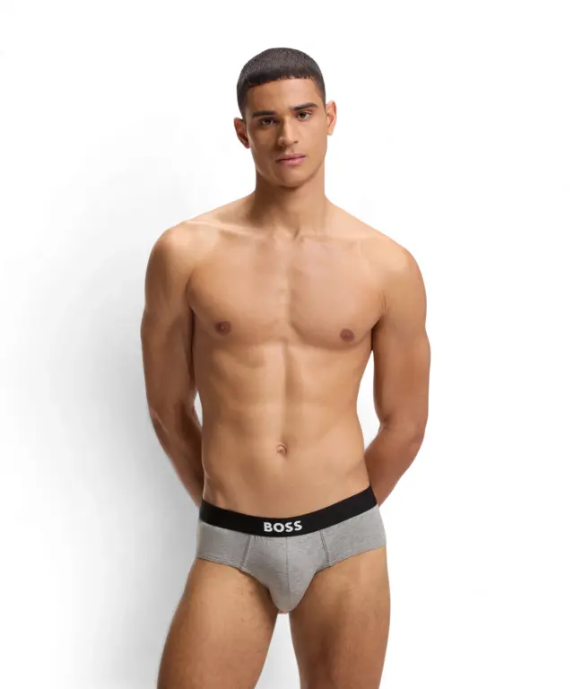 Hugo Boss - Ανδρικά Σλιπ 3Pack Hipbr 50546561-999 Μαύρο/Γκρι/Λευκό 3