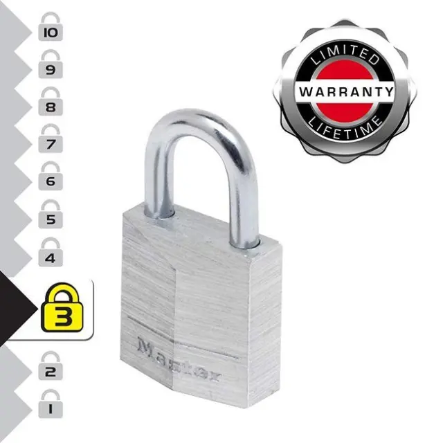 Master Lock 9120EURTCC - Σετ 2 λουκέτα αλουμινίου 20mm με ίδιο κλειδί 3