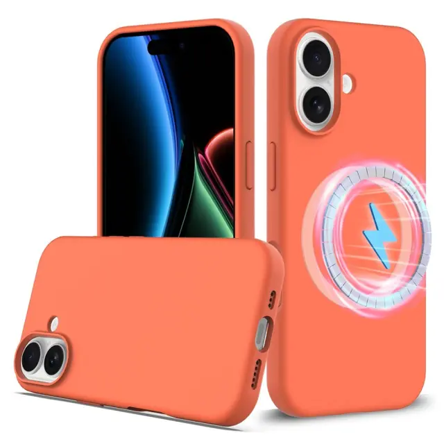 Θήκη Σιλικόνης με MagSafe για iPhone 17-Orange OEM