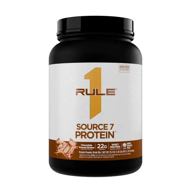 Rule1 Source 7 Protein Chocolate Peanut Butter, 20 Servings