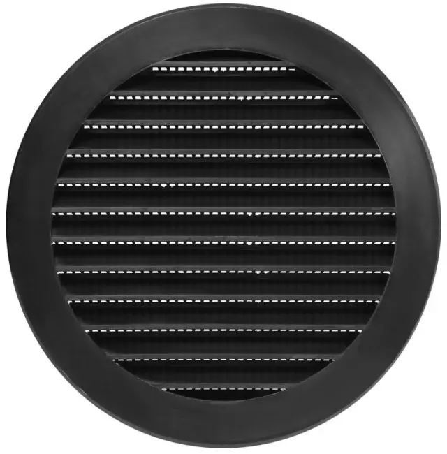 Europlast VR125M - Περσίδα Εξαερισμού Πλαστική Μαύρη με Πλέγμα Προστασίας