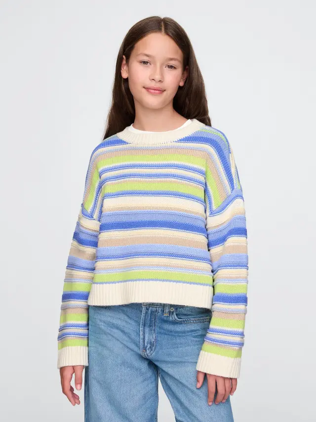 Παιδικό Boxy Πουλόβερ Blue stripe - M