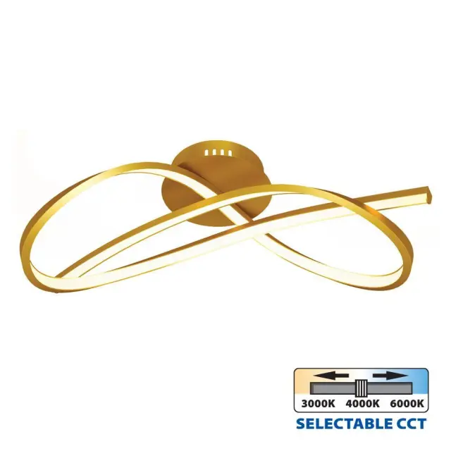 LED Φωτιστικό Οροφής MIRAGE 33Watt Χρυσό CCT VIV004861 3
