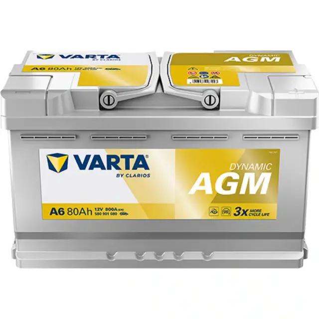 VARTA AGM START- STOP F21 ΜΠΑΤΑΡΙΕΣ A6 (80Ah/800A) 315x175x190