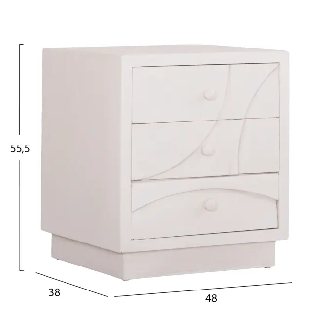 ΚΟΜΟΔΙΝΟ FB918047 MDF ΣΕ ΥΠΟΛΕΥΚΟ ΧΡΩΜΑ-3 ΣΥΡΤΑΡIA 48x38x55,5Υεκ. 2