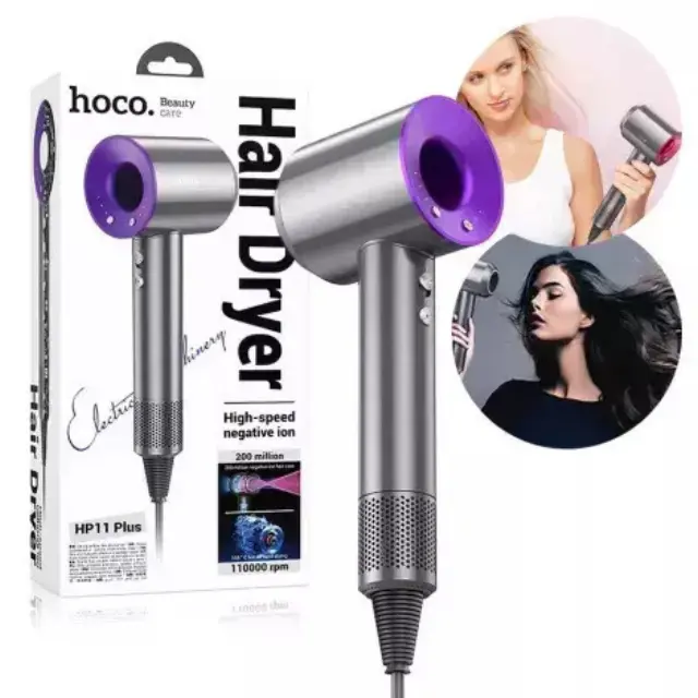Hoco Ionic Πιστολάκι Μαλλιών Ταξιδίου 1600W Μωβ HP11 2