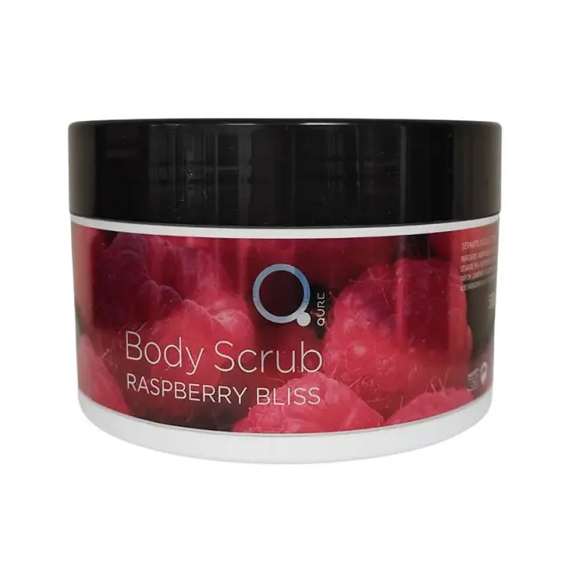 Body Scrub Raspberry Bliss 500ml by Qure - Απαλή Κρέμα Απολέπισης Σώματος με Αλόη και Ηφαιστιακό Περλίτη και Γλυκό Άρωμα Βατόμουρου����