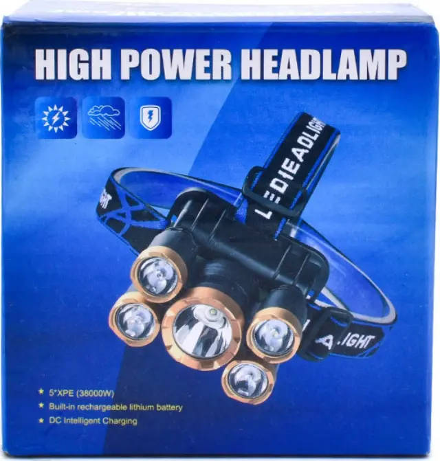 Φακός κεφαλής 5led 120° cree xml Q5+5xpe YH-003 - Μαύρο 2