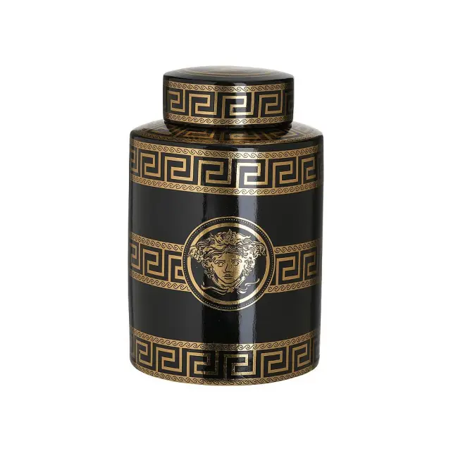 Βάζο Μαίανδρος Μαύρο/Χρυσό Κεραμικό Φ18x27cm 3-70-902-0161