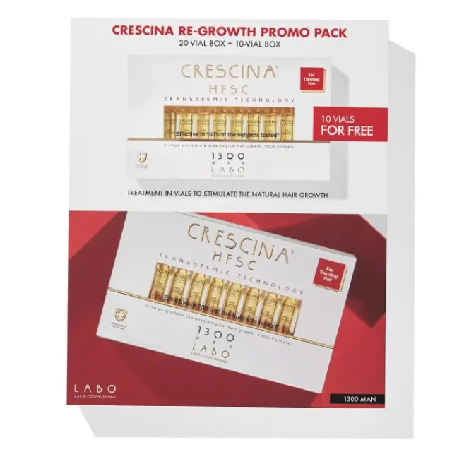 Crescina Promo Transdermic HFSC Άντρας 1300 - Severe Hair Loss 20+10 Φιαλίδια x 3.5ml