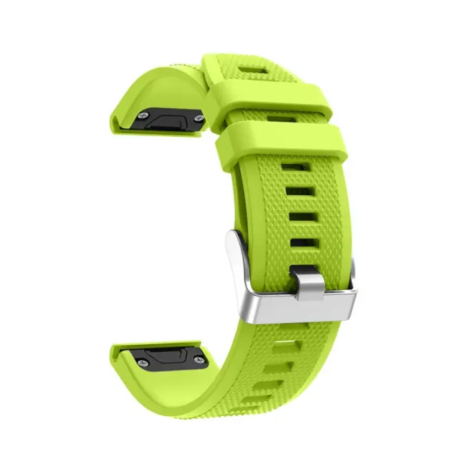 Λουράκι Σιλικόνης για Garmin Fenix 5/6/6 Pro/7/8/9 (47mm) Με Ασημένιο Κλείσιμο- Λαχανί OEM