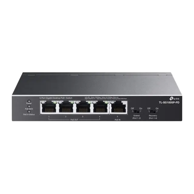 TP-Link TL-SG1005P-PD network switch Gigabit Ethernet (10-100-1000) Power over Ethernet (PoE) Black
