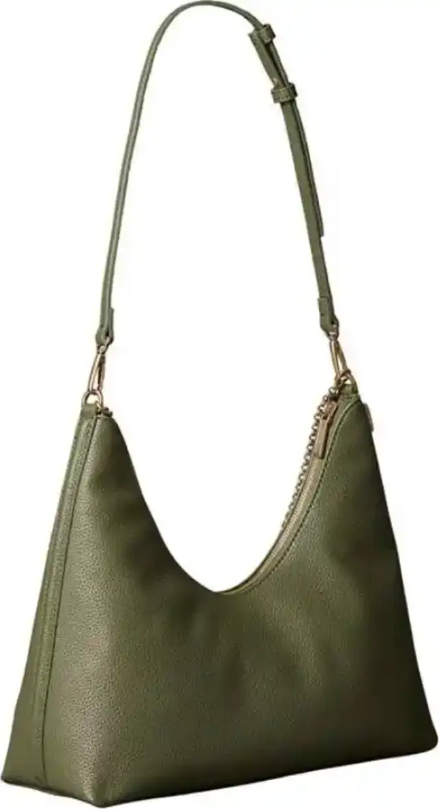 Calvin Klein Γυναικεία Μικρή Τσάντα Ώμου Emblem Pebble Πράσινη 2