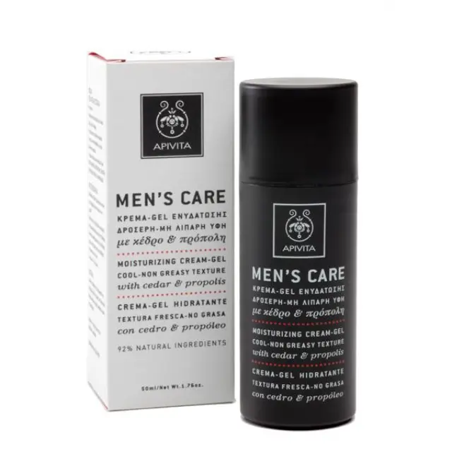 Apivita Men's Care Κρέμα - gel ενυδάτωσης με δροσερή, μη λιπαρή υφή, Με κέδρο & πρόπολη, 50ml