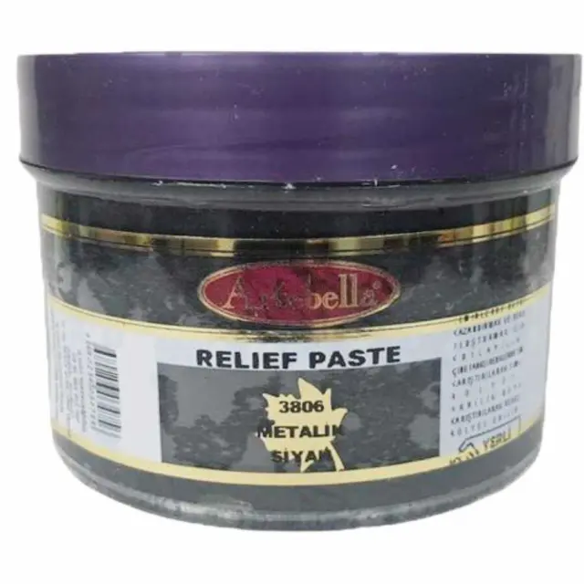 Artebella Μεταλλικη Πάστα Relief - 3806 Black - 160ml