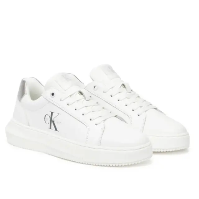 Γυναικεία Δερμάτινα Sneakers Calvin Klein YW0YW01876-02R Λευκά Άσπρο - 36 2