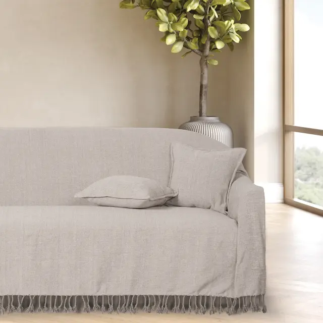 Διακοσμητικό Μαξιλάρι 40x40 Με Γέμιση Das Home 0272 Light Grey 100% Chenille 2