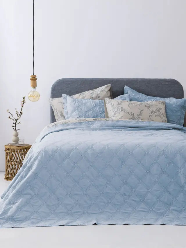 Σετ Κουβερλί 220x240 Υπέρδιπλο Palamaiki Ifigeneia 100% Microfiber- Denim