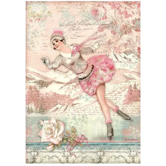 Stamperia Ριζόχαρτο για Decoupage - Sweet Winter Ice Skater - A4