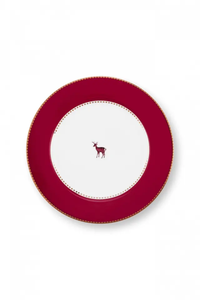 PIP STUDIO - ΠΟΡΣΕΛΑΝΙΝΟ ΠΙΑΤΟ ΦΡΟΥΤΟΥ LOVE BIRDS DEER DARK RED 21m - One size