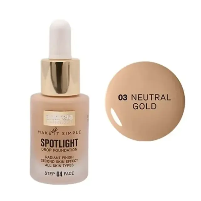 Andreia Spotlight Drop Foundation 14ml 03-Neutral Gold