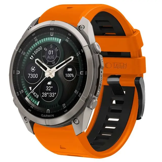 Tech-protect Iconband Pro Garmin Fenix 5 / 6 / 6 Pro / 7 / 8 / 8 Pro / E / 9 / 9 Pro (47 Mm) Orange/black